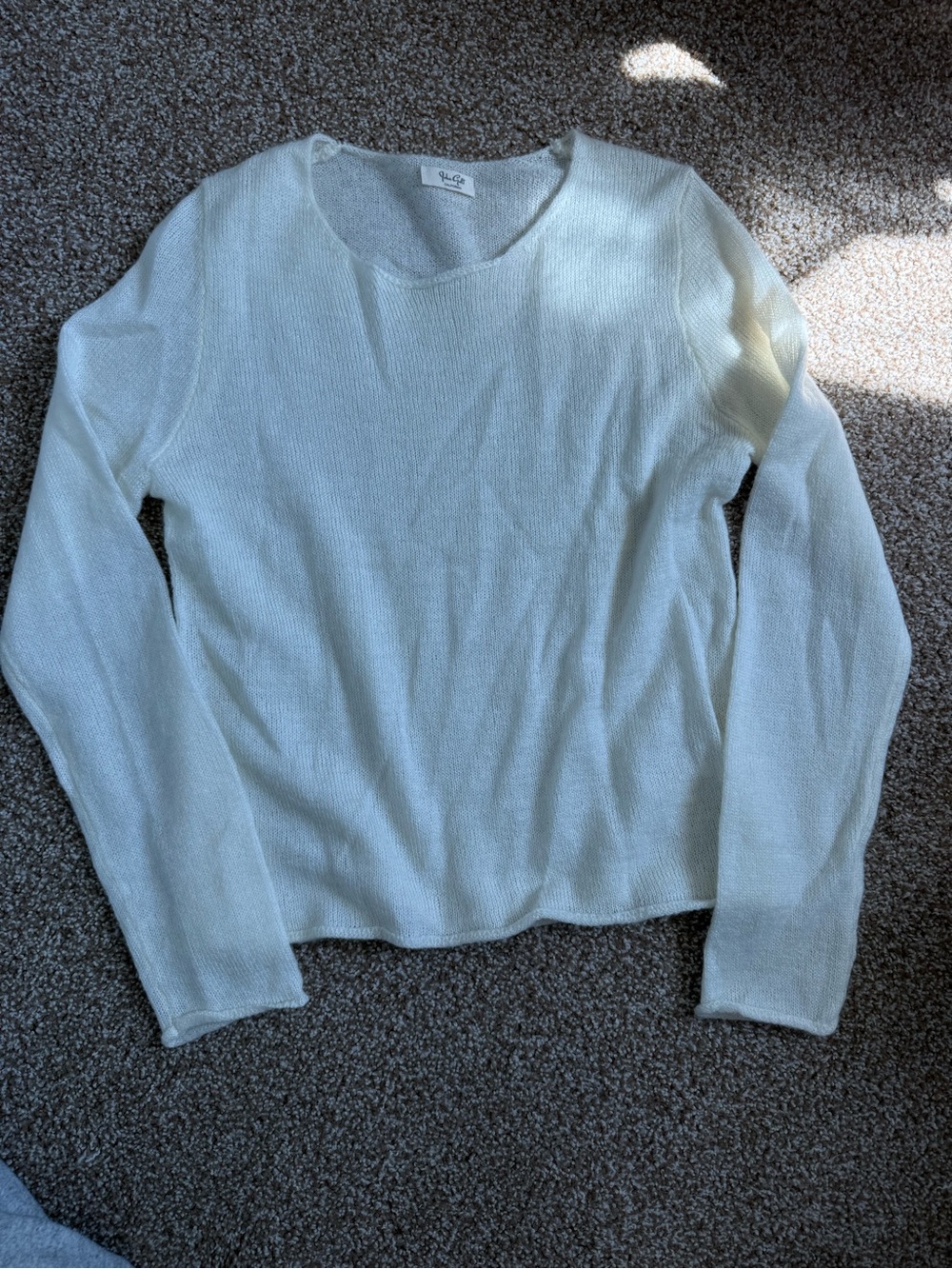 John Galt Cream Scoop Neck Knit Sweater